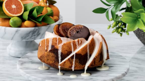 Gâteau marbré chocolat orange