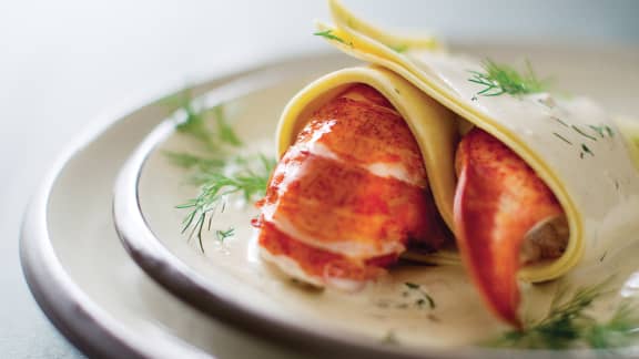 Lasagne ouverte au homard et sa crème d'aneth