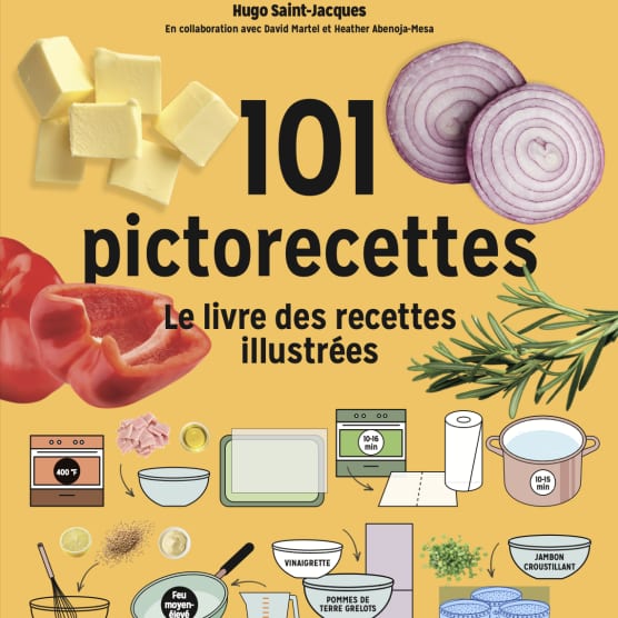 4 pictorecettes tirées du nouveau livre de recettes d'Hugo Saint-Jacques