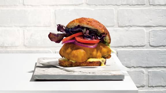 Burger de morue charbonnière