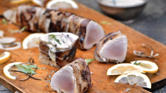 Mercredi : « Filets mignons » de thon blanc, sauce crémeuse au poivre