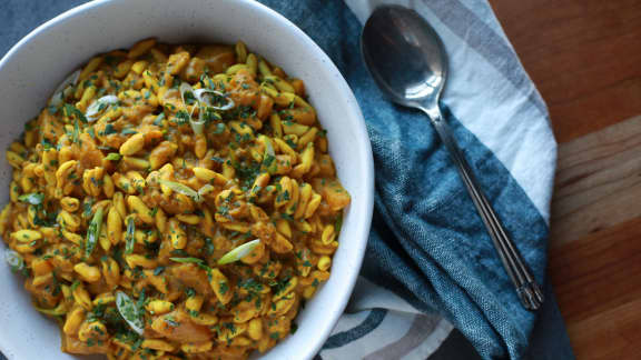 Cavatellis au cari de courge butternut