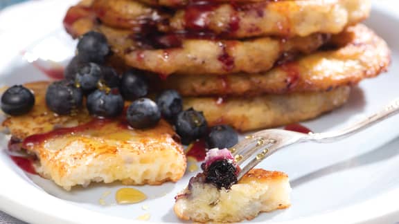 Pancakes à la ricotta et aux bleuets