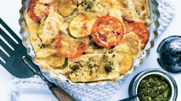 Casserole de tofu et légumes au fromage gratiné