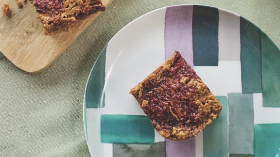 Blondie aux haricots, au beurre d’arachide et à la confiture