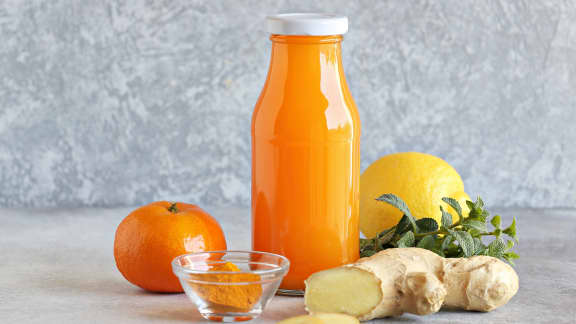 Shot orange, gingembre et carotte