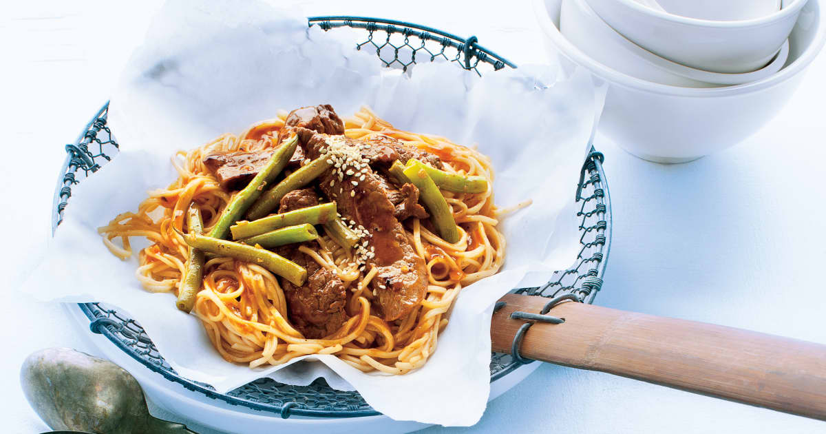 Nouilles chinoises au boeuf - Les recettes de Caty