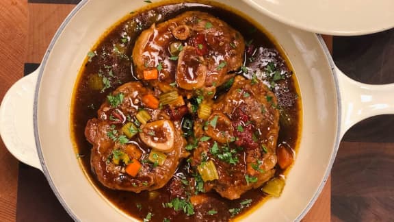 Osso buco de porc et gremolata à l'orange