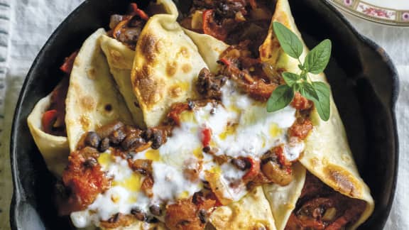 Enchiladas rapides aux haricots noirs