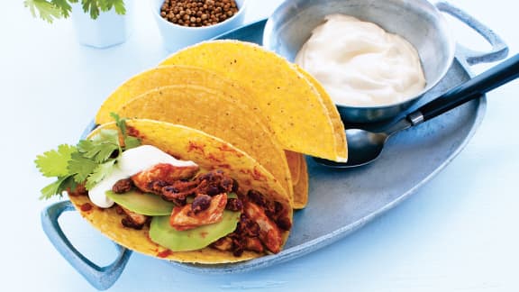 Tacos de poulet et de chili