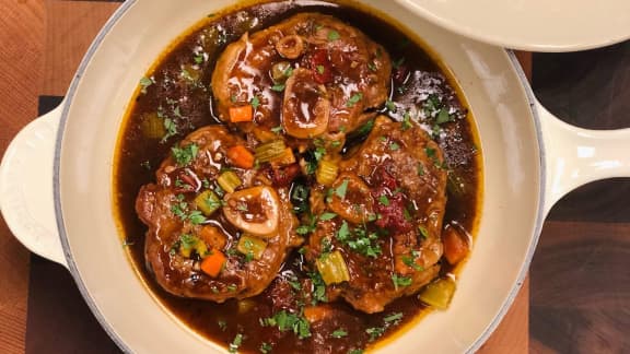 Osso buco de porc et gremolata à l'orange