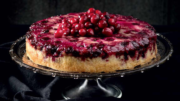 Gâteau renversé à l’érable et aux canneberges