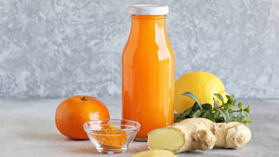 Shot orange, gingembre et carotte