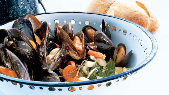 Moules au vin blanc et à l'ail