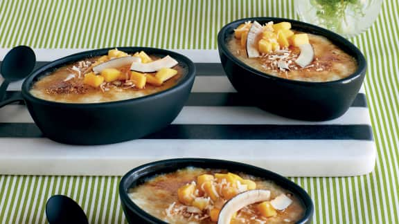 Tapioca caramélisé à la mangue et à la lime