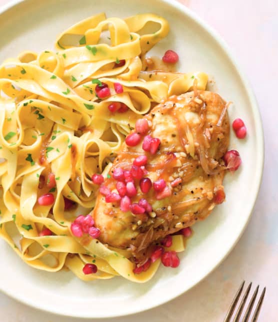 Poulet caramélisé à la grenade et au miel