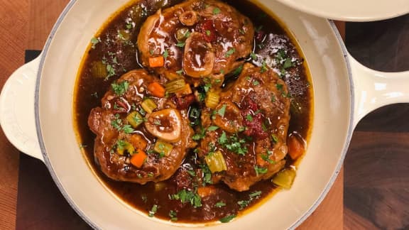 Osso buco de porc et gremolata à l'orange