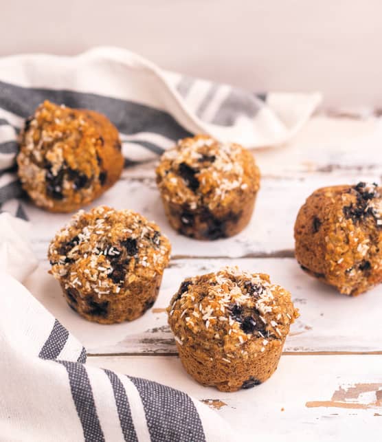 Muffins à l'avoine, aux bleuets et à l'érable