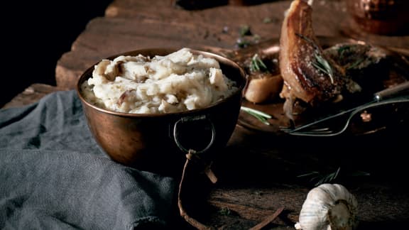 Purée de topinambours et de pommes de terre