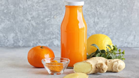 Shot orange, gingembre et carotte