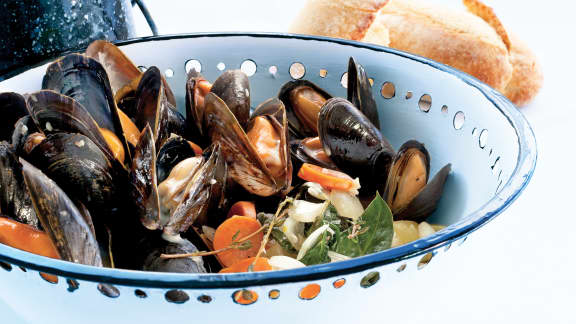 Moules au vin blanc et à l'ail