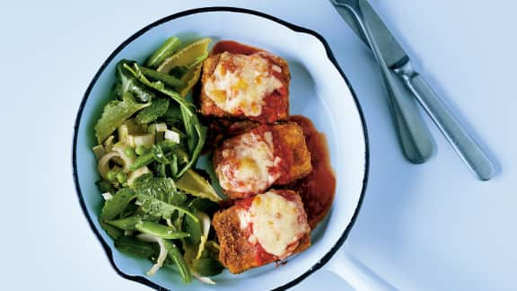 Escalopes de tofu parmigiana