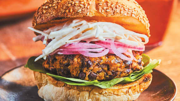 Végé burger au tempeh BBQ