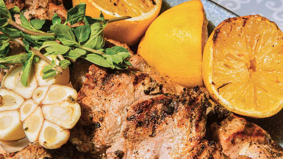 Lundi : Souvlakis de porc