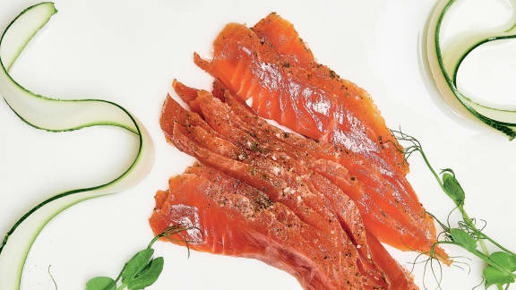 Gravlax de truite au cidre de pomme