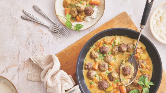 Cari de boulettes de boeuf à l'indienne