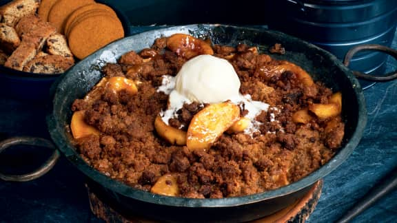 Croustade de pommes fumée aux biscottis