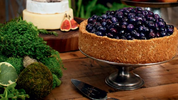 Gâteau biscuit aux amandes et bleuets