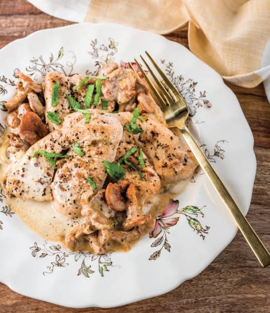 Steaks de dindon aux chanterelles