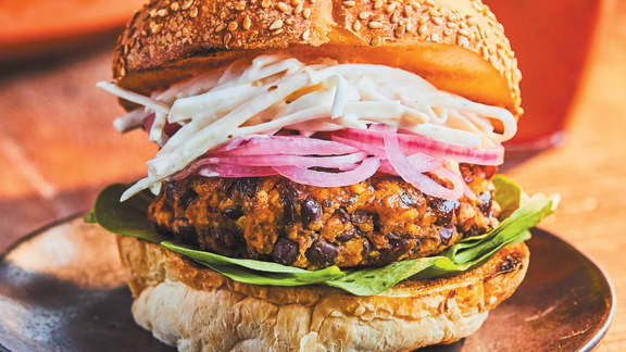 Végé burger au tempeh BBQ