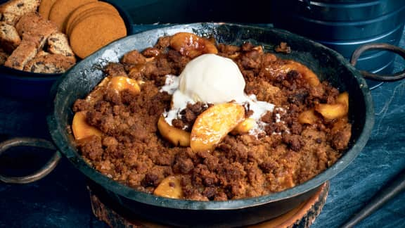 Croustade de pommes fumée aux biscottis