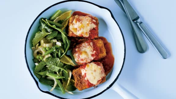 Escalopes de tofu parmigiana