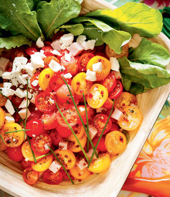 Salade de melon, tomates et ricotta