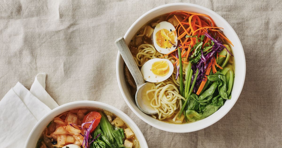 Soupe ramen au tofu & aux champignons | Zeste