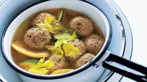 Soupe aux boulettes de dinde à l’italienne