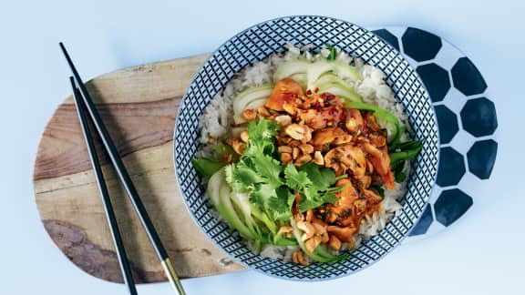 Sauté de bok choy au gingembre et au poulet