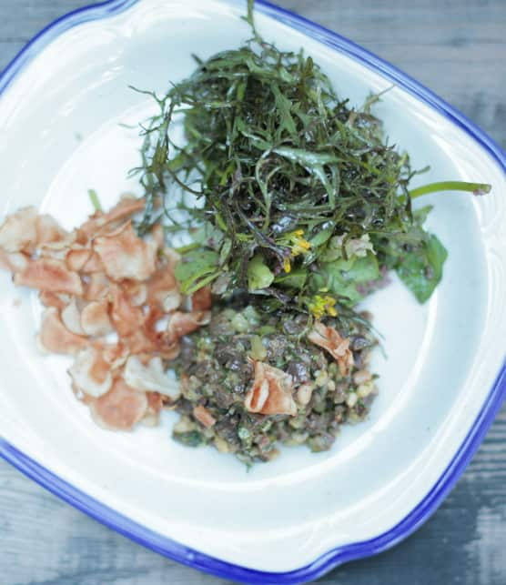 Tartare de coeurs d'agneau fumés