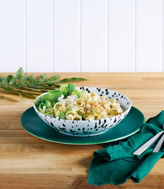 Fettucinis aux pétales de chou de Bruxelles et à la crème citronnée