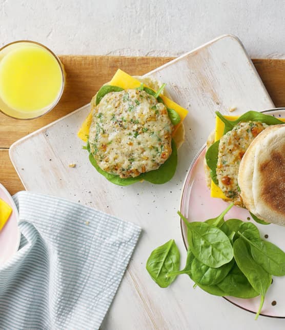Galettes de dinde pour sandwichs matin