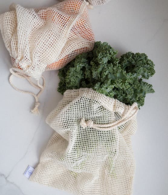 Ensemble sacs à filet fruits et légumes