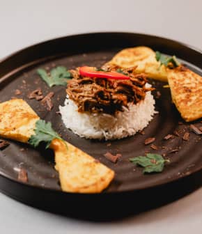 Poulet mole sur riz au jasmin