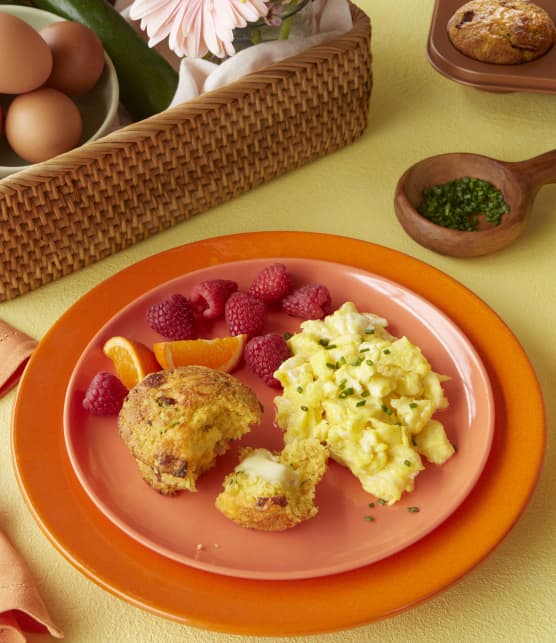 Muffins aux courgettes, au bacon et au cheddar