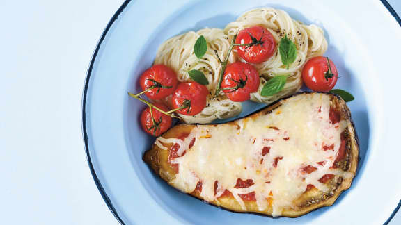 Escalopes d'aubergines gratinées aux fines herbes