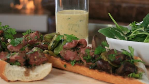 tartine gourmande et salade de pousses d’épinard