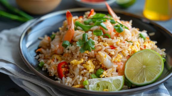 Riz frit aux crevettes