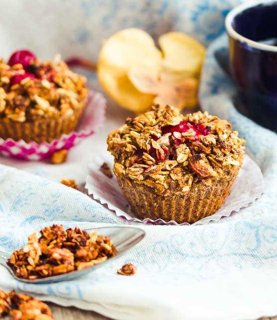 Muffins de quinoa aux pommes, canneberges et érable (sans gluten)